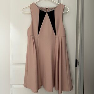 Elegant Pink and Black Sleeveless Dress